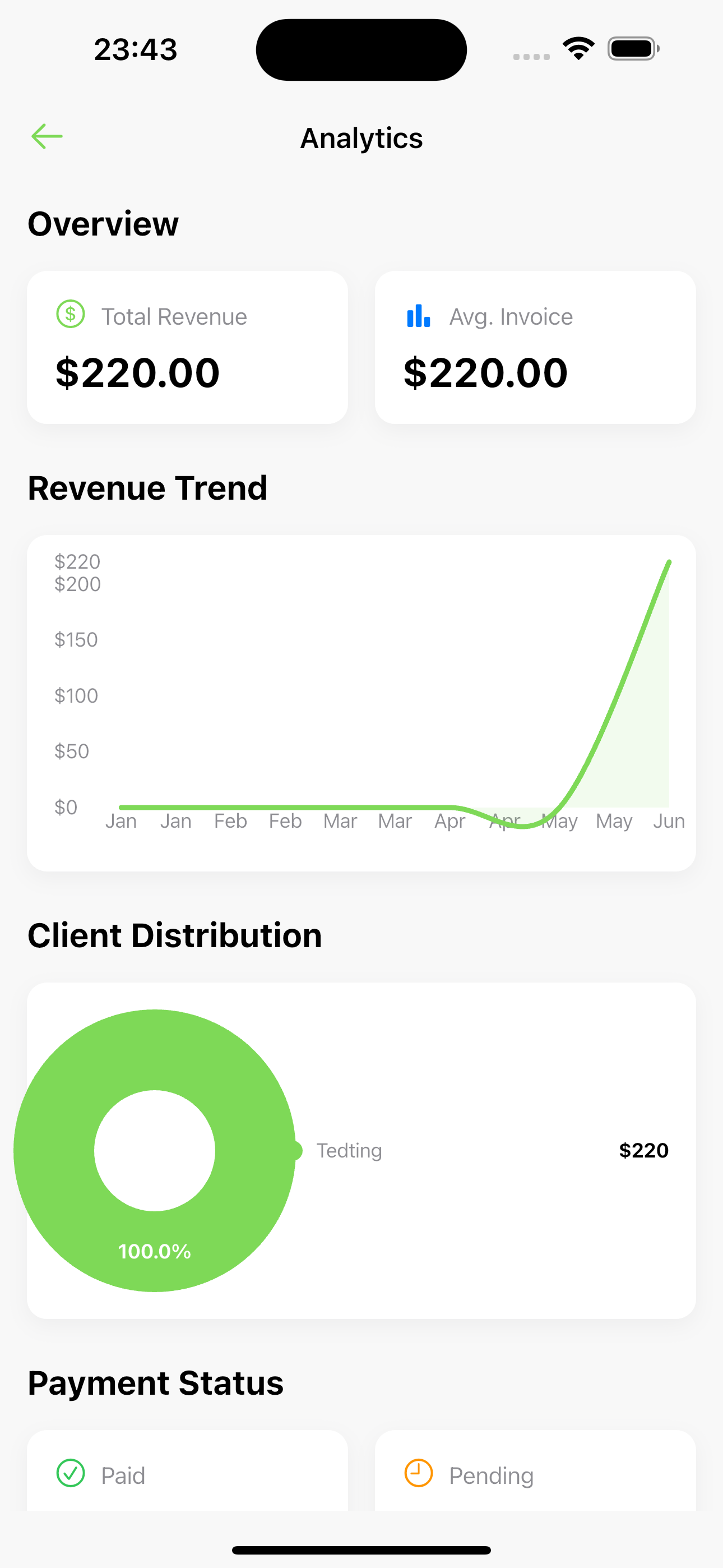 Maple Flow Invoice Creation Screenshot